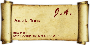 Juszt Anna névjegykártya
