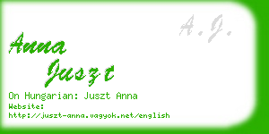 anna juszt business card